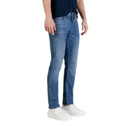 Calvin Klein Schmal geschnittene Herrenjeans aus blauem Baumwoll-Denim mit dezenter Waschung.