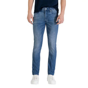Calvin Klein Jeans Herren-Jeans aus blauem Baumwoll-Denim in schmaler Passform mit verwaschener Optik für einen stylischen Freizeitlook