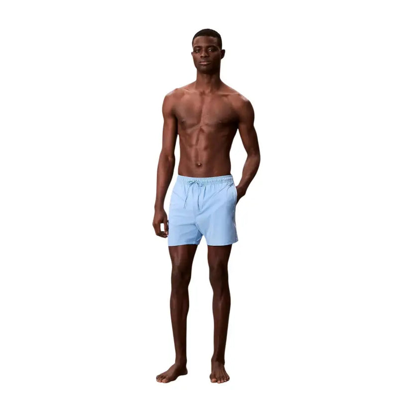 Hellblau Calvin Klein Jeans Herren-Badehose mit Kordelzugbund aus Polyester für den lässigen Badegebrauch