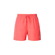 Korallenfarben Calvin Klein Jeans Herren-Badeshorts aus Polyester mit Kordelzugbund und dezentem Logo am Unterschenkel