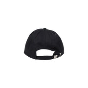 Schwarze Baseballkappe aus Baumwolle für Herren von Calvin Klein Jeans mit silberner Schnalle und verstellbarem Riemen, von der Rückseite gezeigt