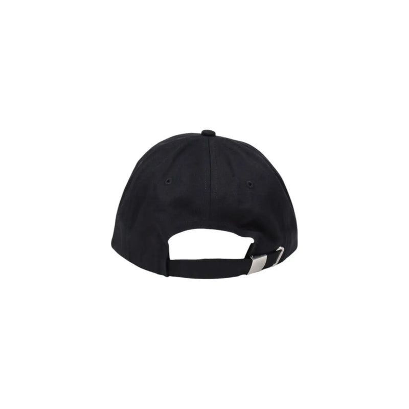 Schwarze Baseballkappe aus Baumwolle für Herren von Calvin Klein Jeans mit silberner Schnalle und verstellbarem Riemen, von der Rückseite gezeigt