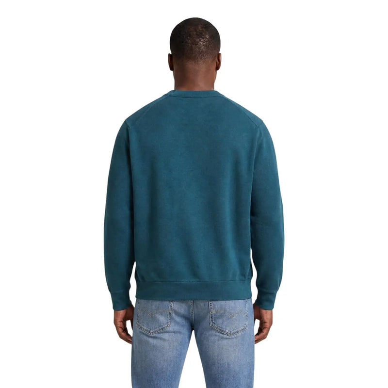 Calvin Klein Jeans men green cotton crewneck sweatshirt with soft textured fabric and ribbed cuffs