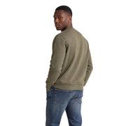 Calvin Klein Jeans Grünes Herren-Sweatshirt aus Baumwolle mit Rundhalsausschnitt, gerippten Bündchen und Saum