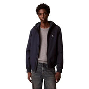 Marineblauer Polyester-Kapuzenblazer für Herren von Calvin Klein Jeans mit einem weißen Logo auf der linken Brust