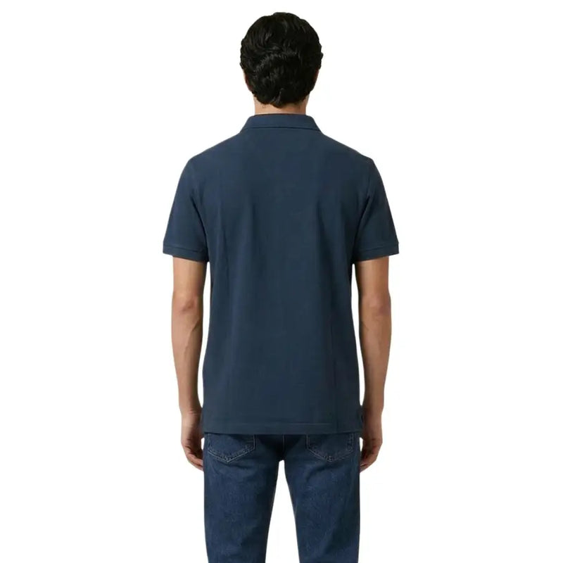 Marineblau Calvin Klein Jeans Herren-Poloshirt aus Baumwolle mit kurzen Ärmeln in Größe L, Vorderansicht