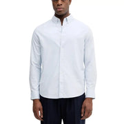 Calvin Klein Jeans Weißes Herrenhemd mit langen Ärmeln, Knopfleiste, klassischem Kragen und sauber gebügeltem Stoff