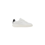Weiße Calvin Klein Jeans-Sneaker für Herren aus Leder mit schwarzer Fersenlasche für Herbst und Winter