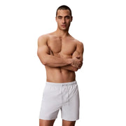 Calvin Klein Jeans men swimwear white athletic shorts with elastic waistband and matching drawstring for comfort