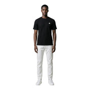 Black Calvin Klein Jeans men t-shirt with a small white logo on the left chest in short sleeves