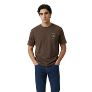 Braun Calvin Klein Jeans-Herren-T-Shirt mit dezentem weißen Logo auf der Brust, schwarze Baumwolle, Rundhalsausschnitt, Freizeitkleidung