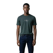 Calvin Klein Jeans men t-shirt in dark green with a subtle white logo on the chest made of soft fabric
