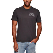 Dunkelgraue Calvin Klein Jeans für Herren t-shirt mit weißer Schrift 205 West 39th Street New York City 10018 auf der Brust