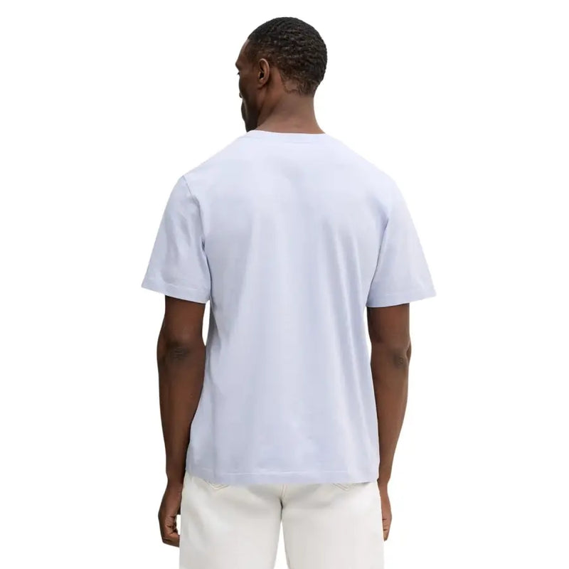 Weißes Baumwoll-T-Shirt mit schlichtem Rundhalsausschnitt und kurzen Ärmeln für Herren von Calvin Klein Jeans