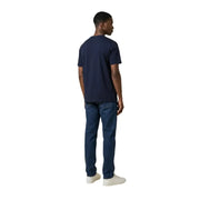 Calvin Klein Jeans Männer t-shirt aus marineblauem Baumwollstoff mit schlichtem Rundhalsausschnitt und kurzen Ärmeln