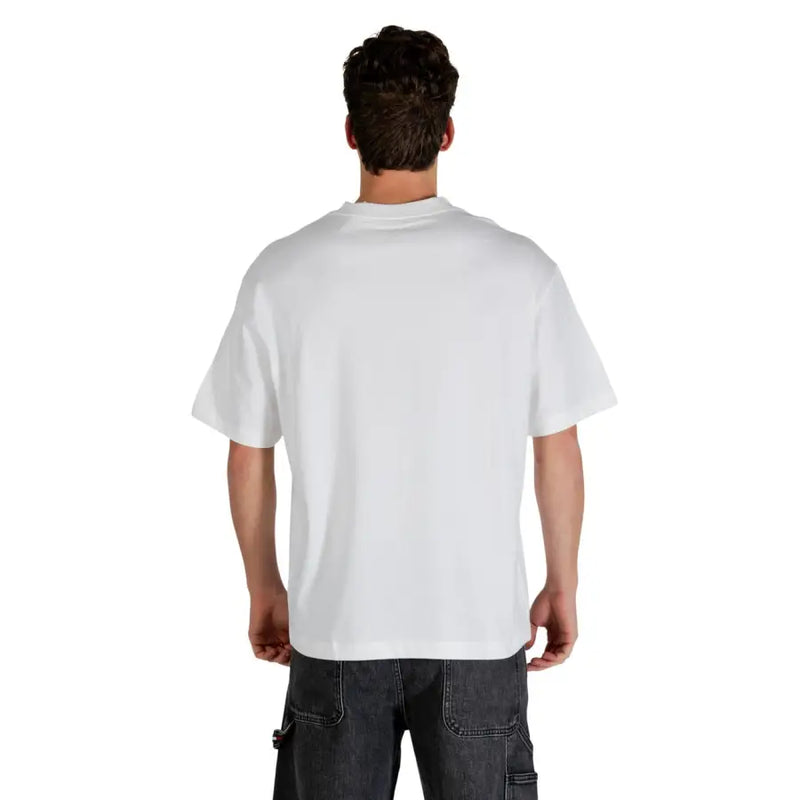 Weißes, übergroßes Kurzarm-Baumwollhemd t-shirt mit Rundhalsausschnitt von Calvin Klein Jeans für Männer