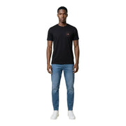 Schwarz Calvin Klein Jeans Männer t-shirt mit dezentem, gesticktem Logo auf der Brust aus weichem Baumwollmaterial