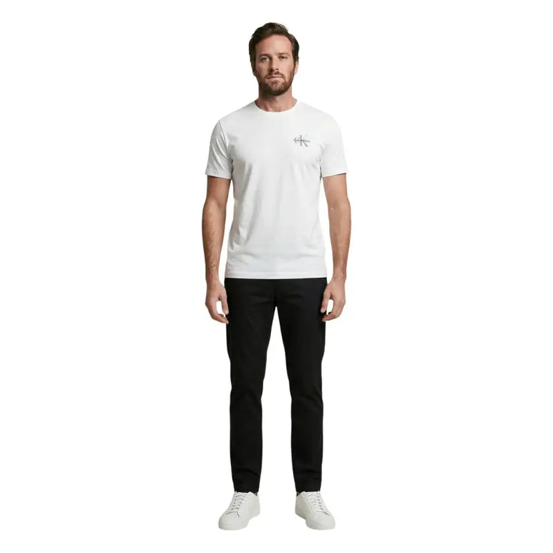 Calvin Klein Jeans für Herren t-shirt Weißer Baumwollstoff mit dezentem Logo auf der linken Brust für Freizeitkleidung