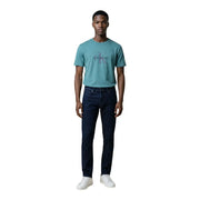 Teal calvin klein jeans men t-shirt with subtle faded logo on chest made from soft cotton fabric