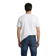 Weißer Baumwoll-Rundhalsausschnitt t-shirt mit kurzen Ärmeln von Calvin Klein Jeans mit einem gedruckten Design