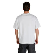 White oversized short-sleeved cotton t-shirt with crew neck by Calvin Klein Jeans for men