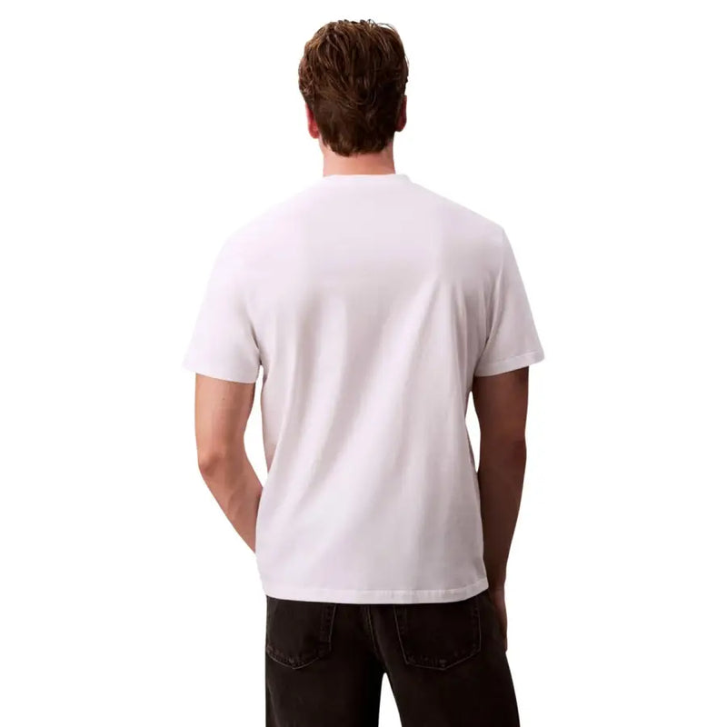 Calvin Klein Jeans Herren T-Shirt, weiß, Baumwolle, Rundhalsausschnitt, Kurzarm, Freizeitkleidung