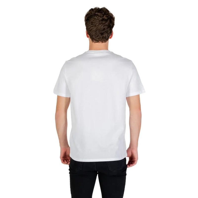 White cotton crew-neck t-shirt for men by Calvin Klein Jeans featuring a classic casual design