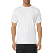 Calvin Klein Jeans Herren weißes Rundhals-T-Shirt t-shirt mit kleinem, gesticktem Logo auf der linken Brust