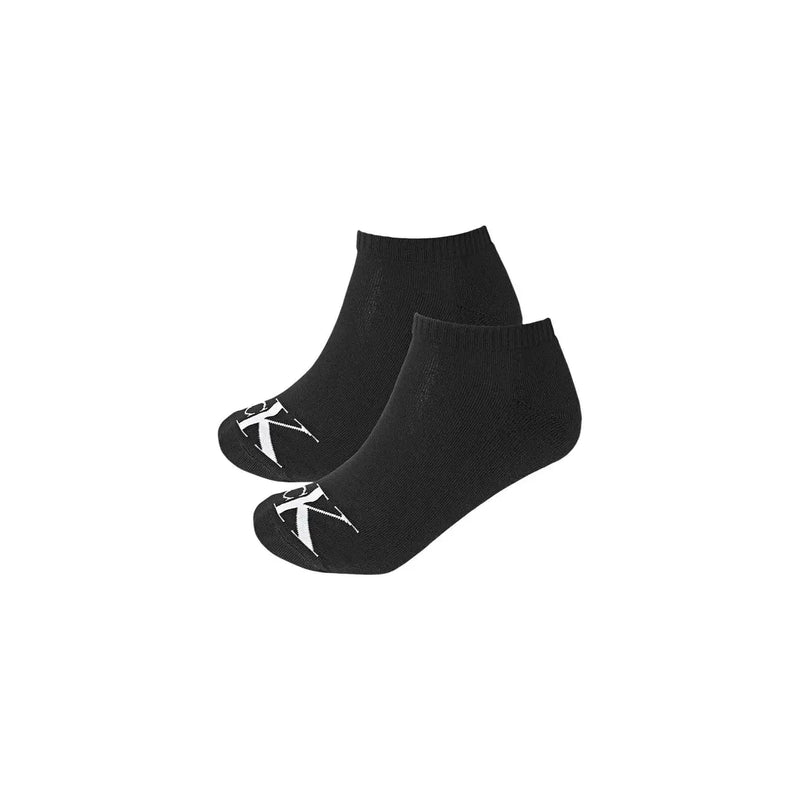 Black Calvin Klein Jeans men ankle socks with white ck logo on the toe, designed for everyday wear