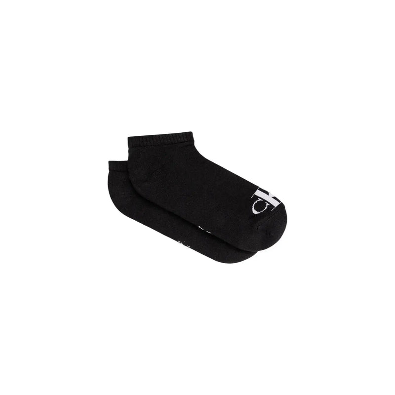 Black calvin klein jeans ankle socks with white logo on toe for men underwear collection