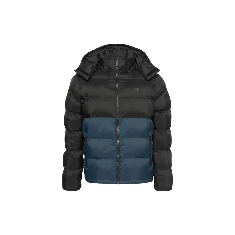 Calvin Klein Jeans Steppjacke für Herren in Schwarz und Marineblau mit Kapuze, Vorderansicht