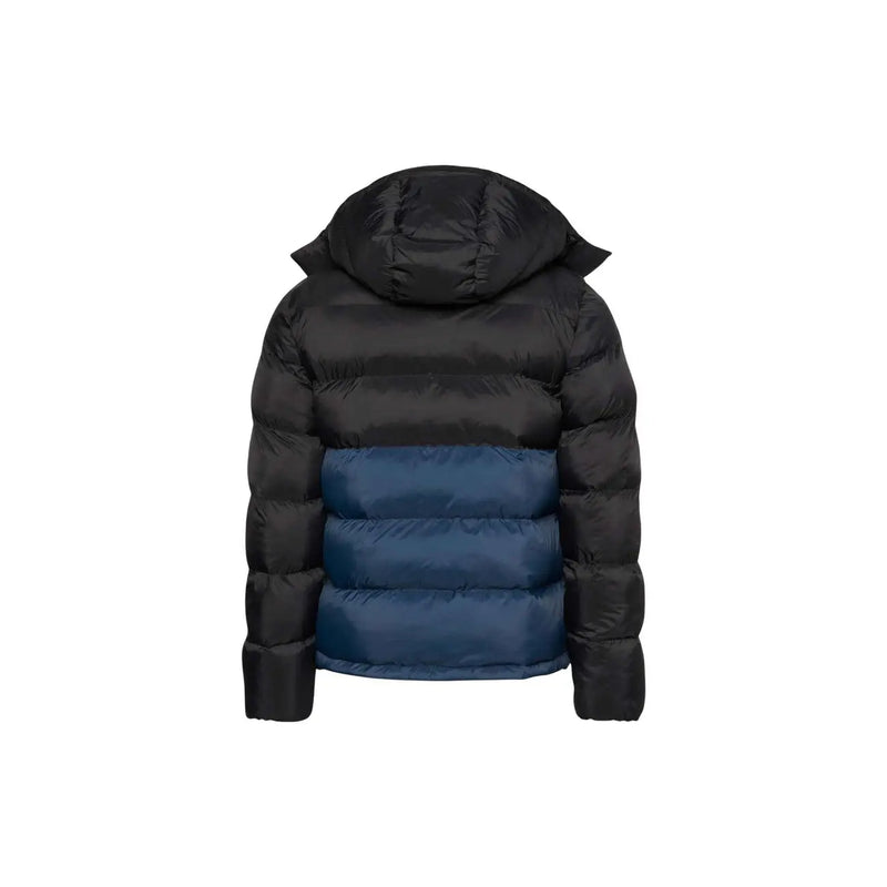 Calvin Klein Jeans Steppjacke für Herren in Schwarz und Marineblau mit Kapuze und Frontreißverschluss, Vorderansicht