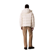 Calvin Klein Jeans Damen-Steppjacke in Creme mit Kapuze, Vorderansicht