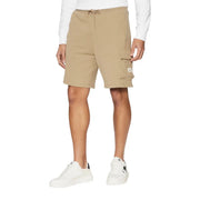 Calvin Klein Jeans Beige Herrenshorts mit Kordelzug im Bund und Seitentaschen, Vorderansicht