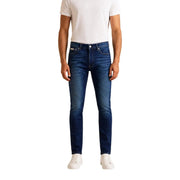 Calvin Klein Slim-Fit-Jeans für Herren in Dunkelblau mit klassischen Ziernähten und verwaschener Optik, Vorderansicht