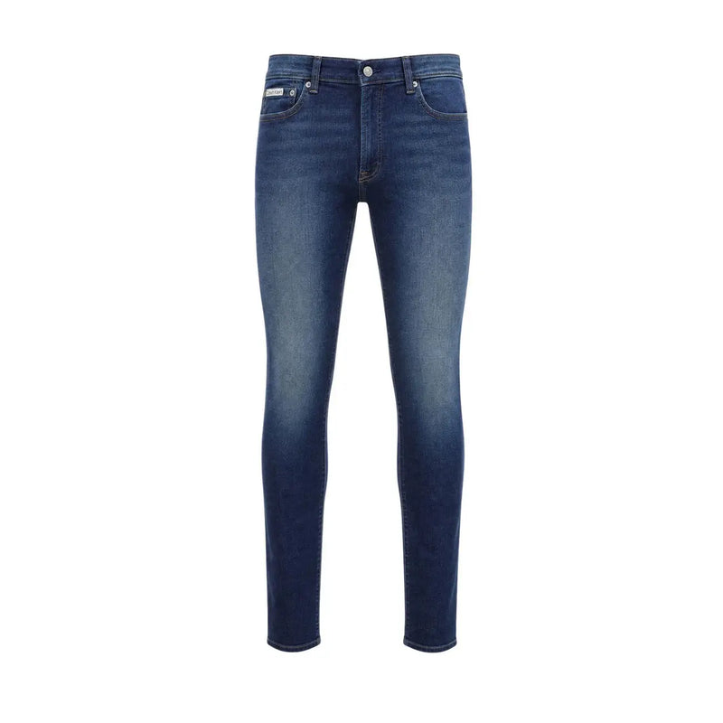 Calvin Klein Slim-Fit-Jeans für Herren aus dunkelblauem Denim mit dezenter Waschung, Vorderansicht