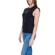 Calvin Klein Jeans Schwarzes ärmelloses Tanktop aus Baumwolle für Damen top mit gesticktem Logo