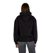 Calvin klein jeans women black hooded sweatshirt with ribbed cuffs and hem made from soft material