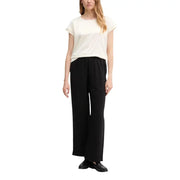 Calvin Klein Jeans women black wide-leg trousers with elastic waistband and relaxed flowing silhouette for fall winter