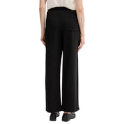 Calvin Klein Jeans women black wide-leg trousers with soft flowing fabric and subtle pleating at the back pocket
