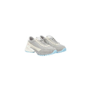 Calvin Klein Jeans women grey leather sneakers with gray and light blue suede upper and rubber chunky sole