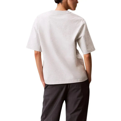 Calvin Klein Jeans womens grey minimalist round neck t-shirt