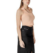 Calvin Klein Jeans orange V-neck sleeveless cotton crop top