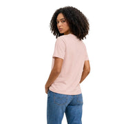 Calvin Klein Jeans Damen-T-Shirt aus rosafarbener Baumwolle mit kurzen Ärmeln, zartrosa Farbe und Rundhalsausschnitt