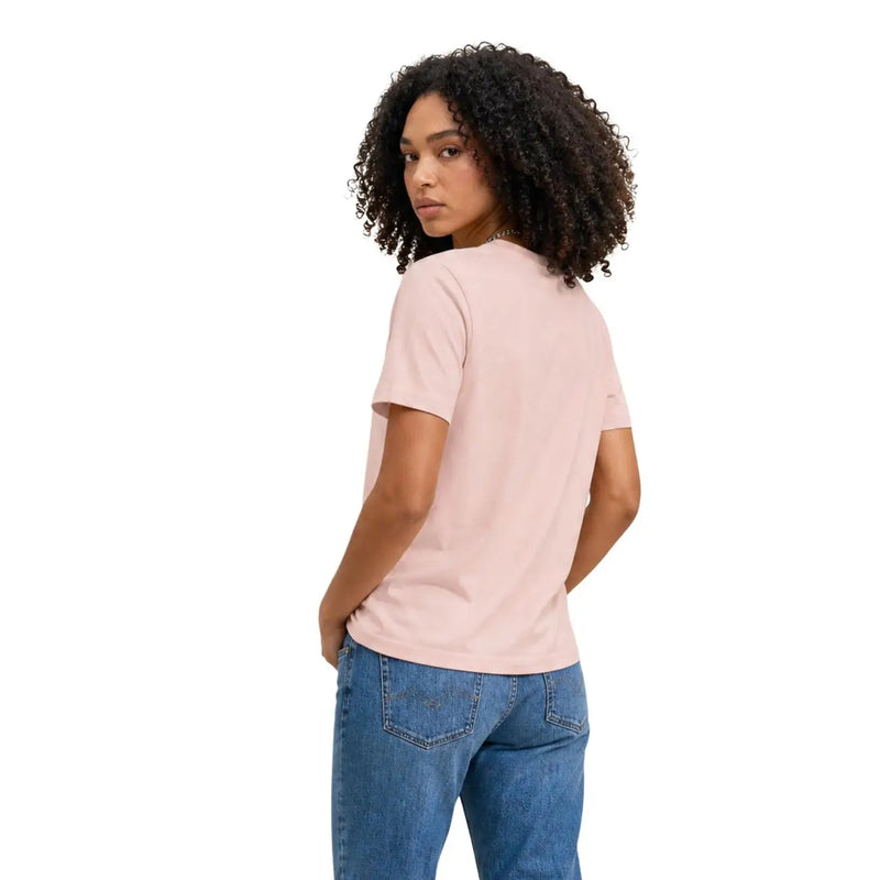 Calvin Klein Jeans Damen-T-Shirt aus rosafarbener Baumwolle mit kurzen Ärmeln, zartrosa Farbe und Rundhalsausschnitt