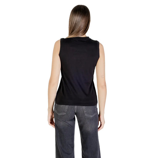 Calvin Klein Jeans Frauenpanzer top Schwarzes, ärmelloses Baumwollshirt mit schlichtem, tailliertem Design und Rundhalsausschnitt