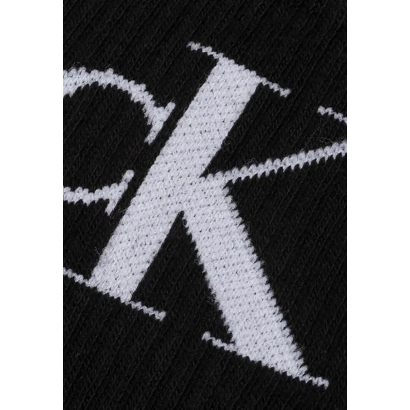 Schwarz Calvin Klein Jeans-Damenunterwäsche, Baumwollmischsocke mit auffälligem, weißem CK-Logo, eingestrickt auf der Vorderseite