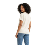 Calvin Klein Jeans Weißes Damen-T-Shirt aus Baumwolle mit schlichtem Rundhalsausschnitt und kurzen Ärmeln