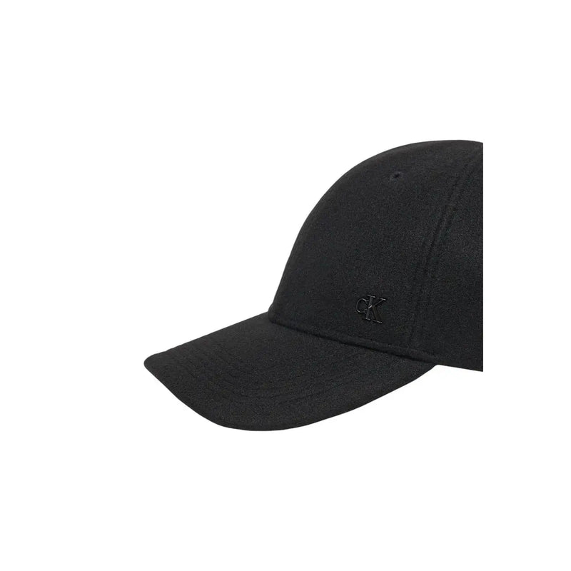 Schwarze Calvin Klein Herren-Baseballkappe aus dezent strukturiertem Polyestergewebe mit gesticktem Logo, Einheitsgröße
