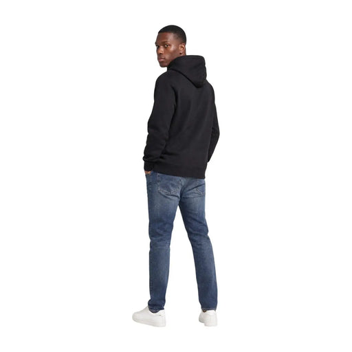 Calvin Klein men black cotton hooded sweatshirt with classic minimalist design and a hooded collar